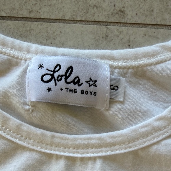 Lola + The Boys White Tee with Unicorn and Cute Patch sz 6 - Picture 4 of 8